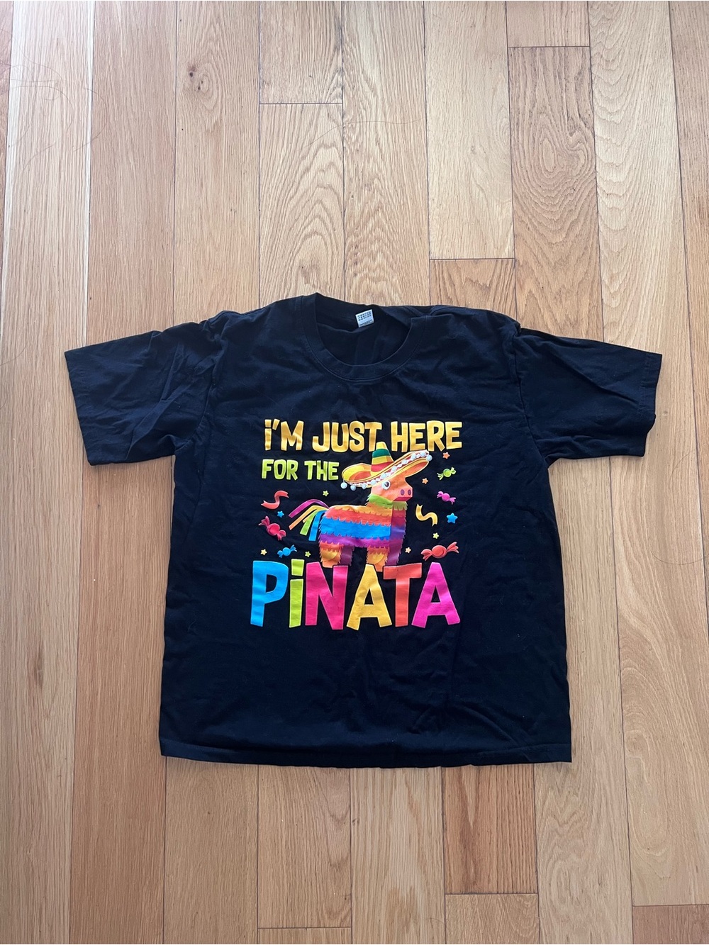 Men’s Black 'I'm Just Here for the Piñata' Graphic T-Shirt